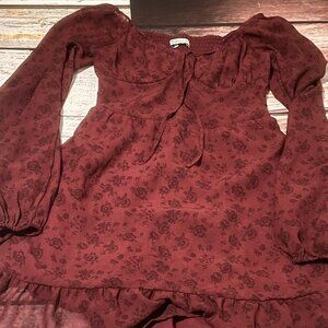HOLLISTER  DRESS - DARK RED